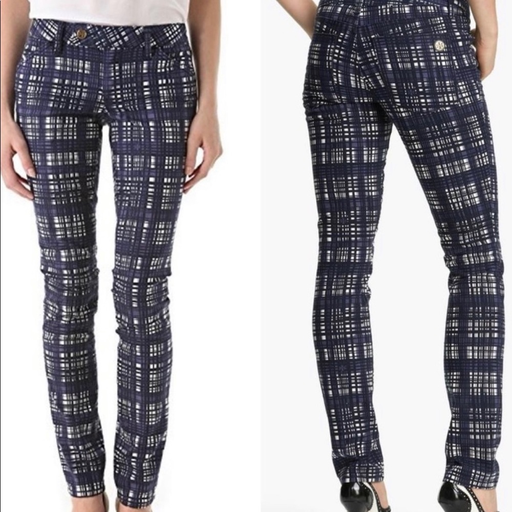 Tory Burch Connor Tab Front Skinny Jeans